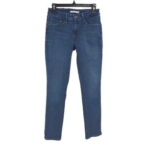 Levis Jeans Size 6 Short Skinny Mid Rise Dark Wash Blue Stretch Denim